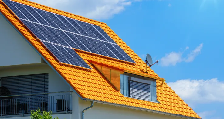 Solar panels on roof 